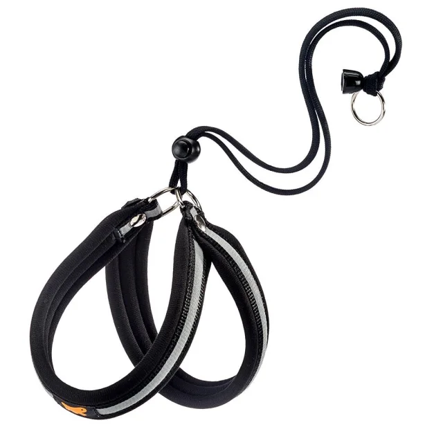 Эргономичная светоотражающая Ferplast Agila Reflex Black 2 шлейка для собак с эластичным шнуром, 32x50 см