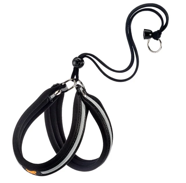 Эргономичная светоотражающая Ferplast Agila Reflex Black 4 шлейка для собак с эластичным шнуром, 44x52 см