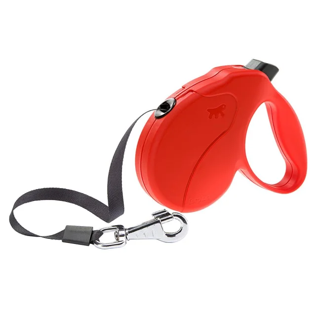 Поводок-рулетка для собак до 50 кг Ferplast Amigo Easy L Tape Rosso c лентой, красный, 5 м