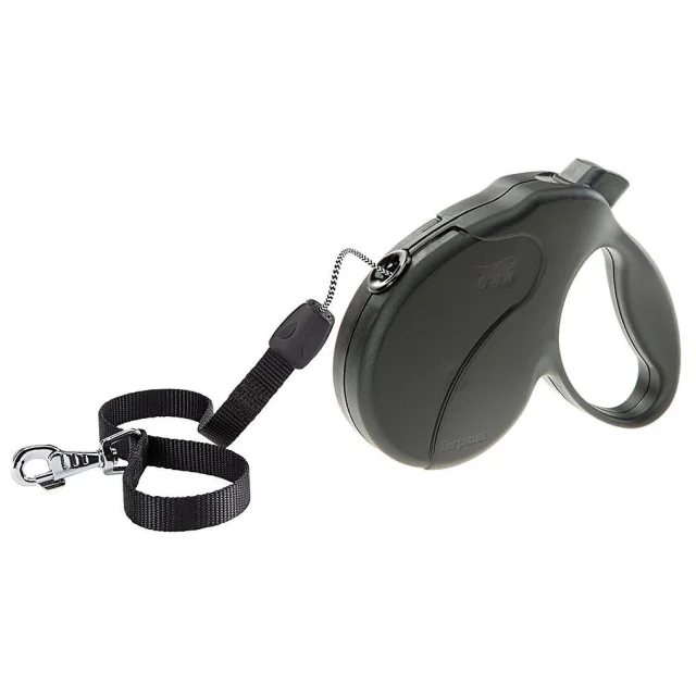 Поводок-рулетка для собак до 25 кг Ferplast Amigo Easy M Cord Nero cо шнуром, чорний, 5 м