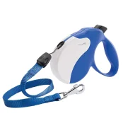 Поводок-рулетка Ferplast Amigo L Cord Blue-White Lead для собак з тонким шнуром, 16x3,8x15 см
