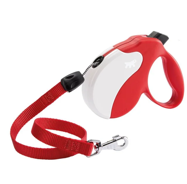 Поводок-рулетка Ferplast Amigo L Cord Red-White для собак c тонким шнуром, 16x3,8x15 см