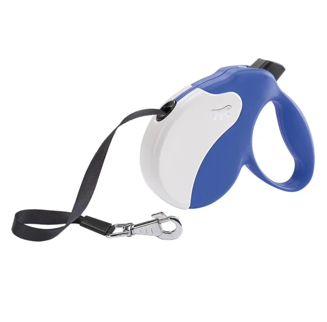 Поводок-рулетка Ferplast Amigo L Cord Blue-White Lead для собак cо шнуром, 16x3,8x15 см