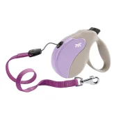 Поводок-рулетка Ferplast Amigo M Cord Beige-Purple Lead для собак cо шнуром, бежево-фіолетовий, 15x3,6x14 см