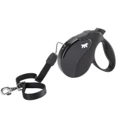 Поводок-рулетка Ferplast Amigo M Cord Black Lead для собак cо шнуром, чорний, 15x3,6x14 см