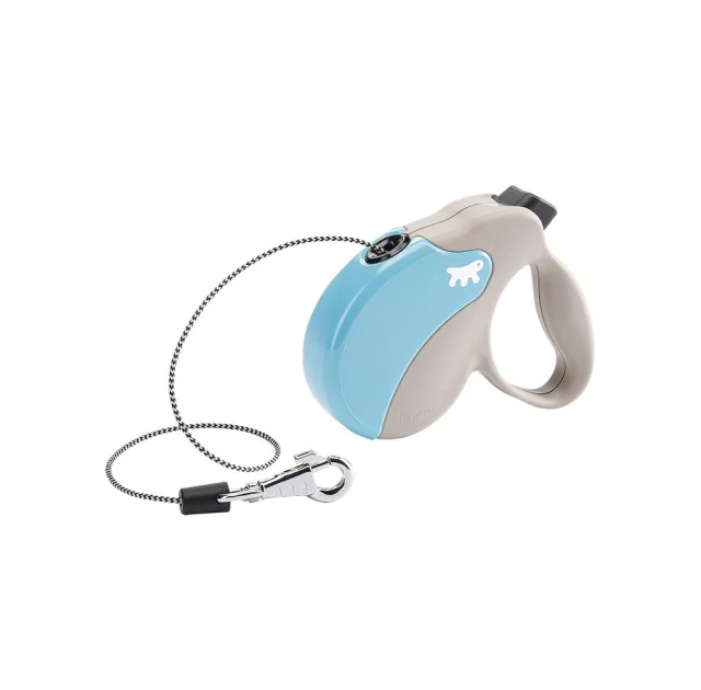 Поводок-рулетка Ferplast Amigo Mini Cord Beige-Blue Lead для собак cо шнуром, бежево-блакитний, 12x3x10 см