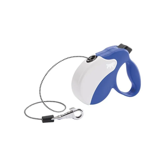 Поводок-рулетка Ferplast Amigo Mini Cord Blue-White Lead для собак cо шнуром, біло-синій, 12x3x10 см
