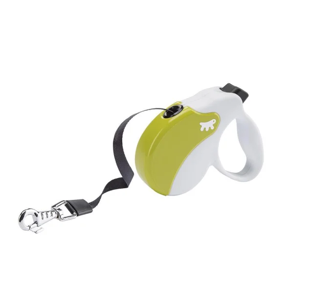 Поводок-рулетка Ferplast Amigo Mini Tape White-Green для собак c лентой, зелено-белый, 12x3x10 см