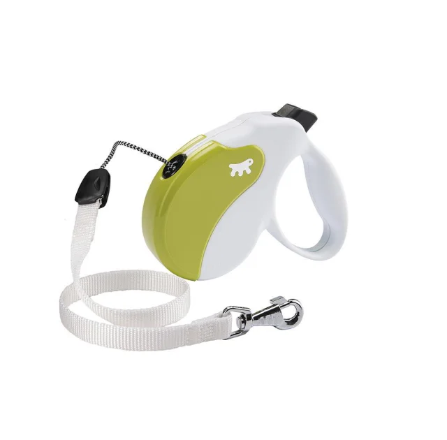 Поводок-рулетка Ferplast Amigo S Cord  White-Green Lead для собак cо шнуром, зелено-белый, 14x3,6x12 см