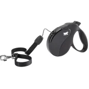 Поводок-рулетка Ferplast Amigo S Cord Black Lead для собак cо шнуром, чорний, 14x3,6x12 см