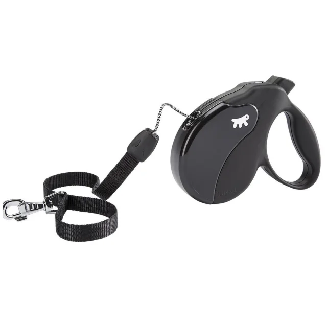 Поводок-рулетка Ferplast Amigo S Cord  Black Lead для собак cо шнуром, черный, 14x3,6x12 см