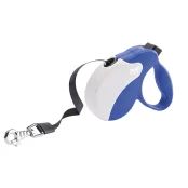 Поводок-рулетка Ferplast Amigo S Tape Blue-White для собак c стрічкою, синьо-білий, 14x3,6x12 см