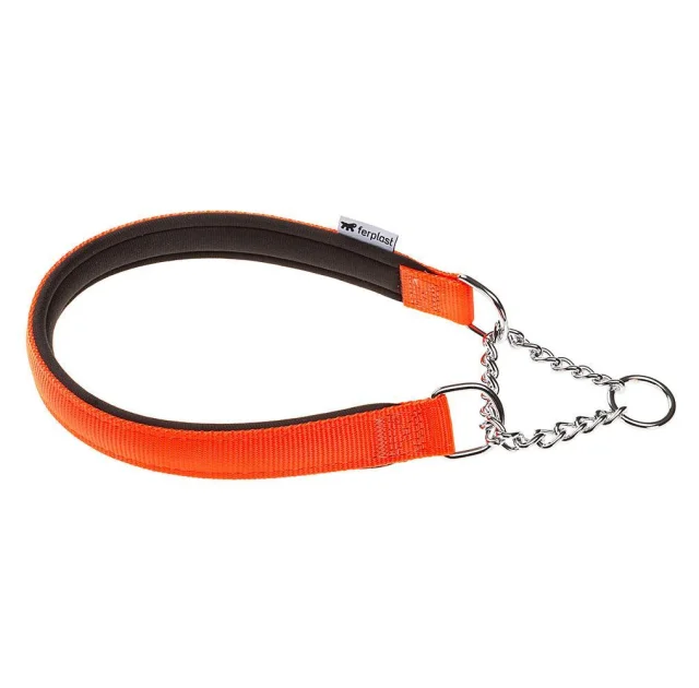 Нейлоновий нашийник з металевим ланцюжком Ferplast Daytona CSS25 / 60 Orange для собак, A: 60 см, B: 25 см