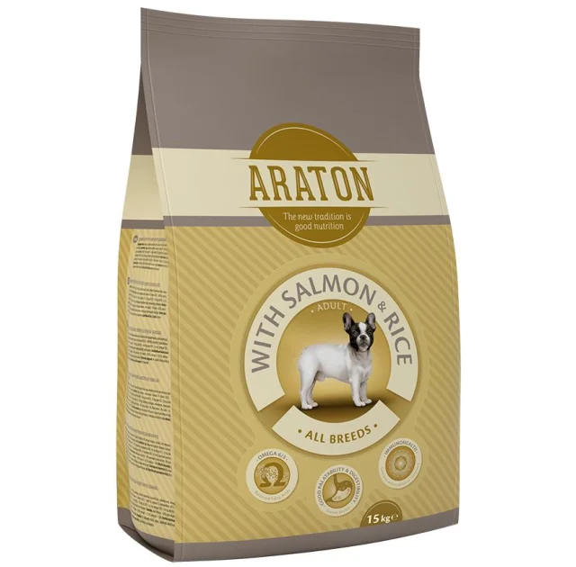 Сухой корм Araton Adult Salmon & Rice для собак весом от 5 до 60 кг, 15 кг