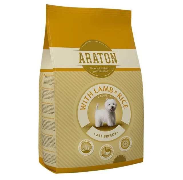Сухой корм Araton Adult With Lamb & Rice для собак весом от 5 до 60 кг, 15 кг