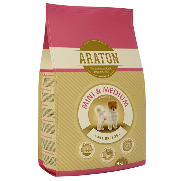 Сухой корм Araton Adult Mini & Medium для собак весом от 2 до 26 кг, 3 кг