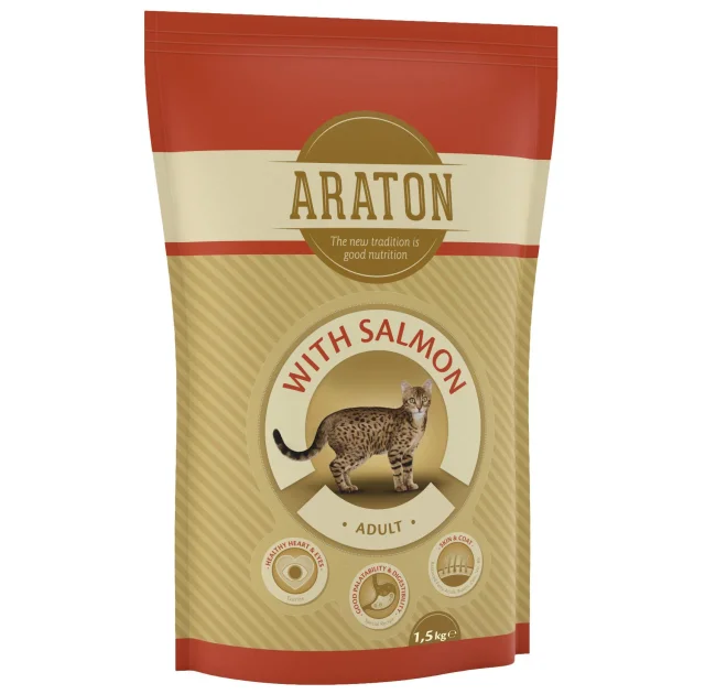 Сухой корм Araton Adult With Salmon для кошек весом от 1 до 8 кг, 1.5 кг