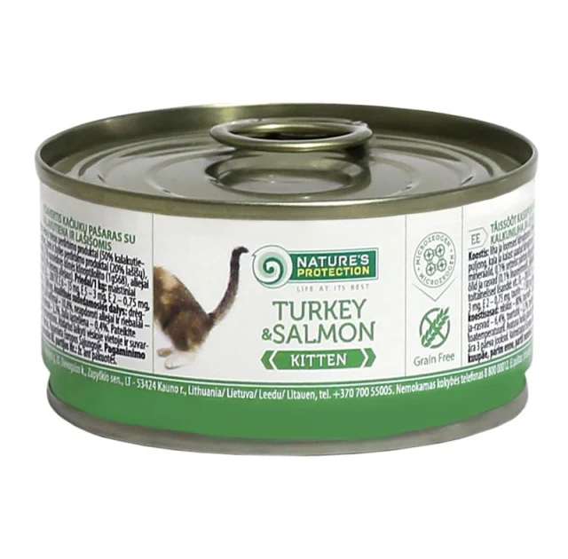 Консерва Natures Protection Kitten Turkey&Salmon для котят, 100 г