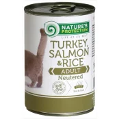 Консерва Natures Protection Neutered Turkey, Salmon & Rice для стерилізованих котів, 400 г
