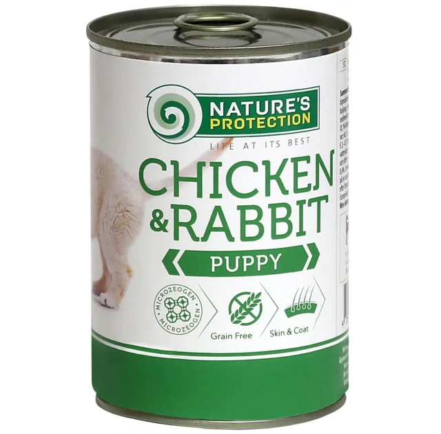Консерва Natures Protection Puppy chicken & rabbit для цуценят, 400 г
