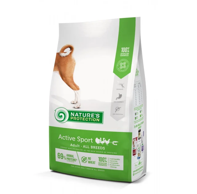 Сухий корм Natures Protection Active Sport Adult All Breeds для активних собак всіх порід, 4 кг