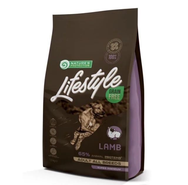 Сухий корм Natures Protection Lifestyle Grain Free Lamb Adult All Breeds для собак всіх порід, 1,5 кг