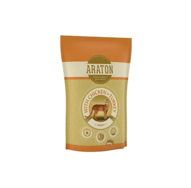Сухой корм Araton Adult With Chicken & Turkey для кошек весом от 1 до 8 кг, 400 г
