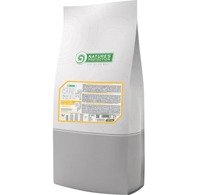Сухой корм Natures Protection Adult для взрослых белошерстных собак больших пород, 17 кг