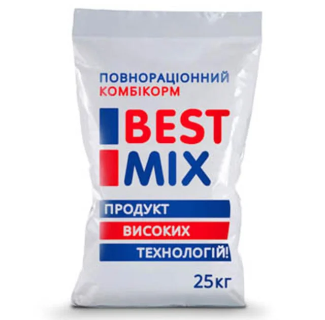 Відгодівельний комбікорм Best Mix для бройлерів від 19 до 43 днів, 25 кг