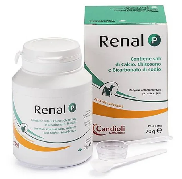 Порошок Candioli Renal P при хронічній нирковій недостатності для котів і собак, 70 г