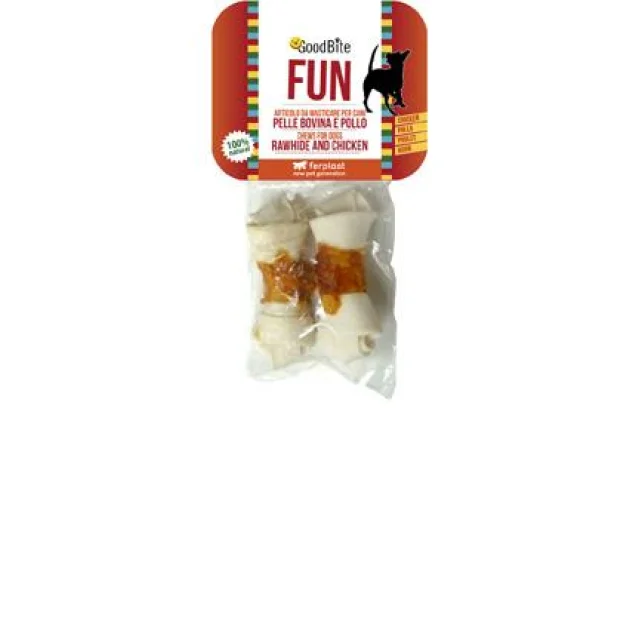 Жувальні кісточки Ferplast GoodBite Fun 5499 Bone 60g для собак з сириці з куркою, 13,5x6x3 см