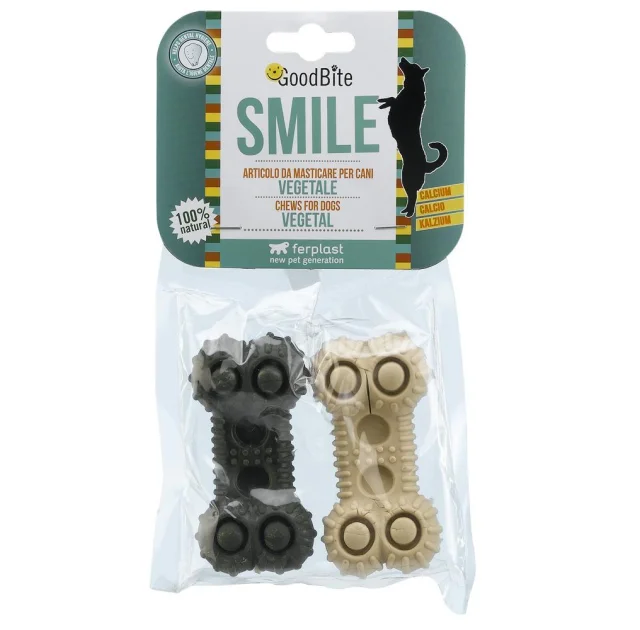 Жувальні кісточки Ferplast GoodBite Smile 4563 Osso 75g для собак на рослинній основі, 9,5x4,8x2,5 см