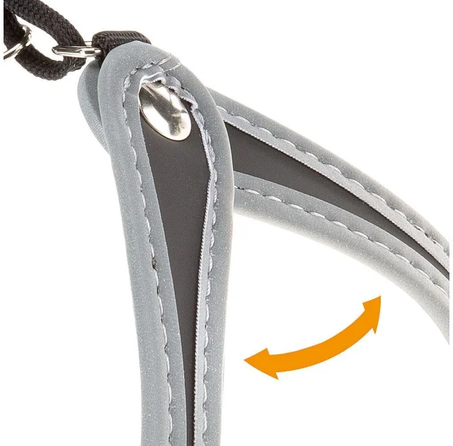 Ferplast Agila 1 Harness Black эргономичная шлейка для собак с эластичным шнуром, 26x38 см