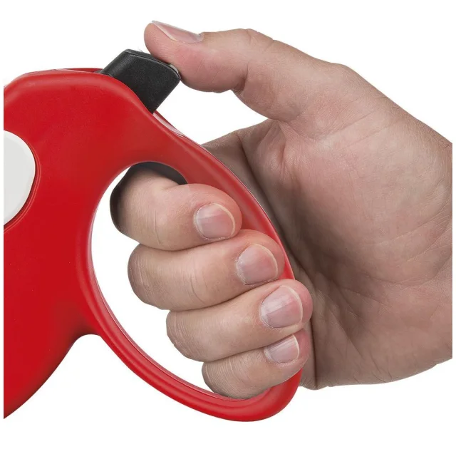 Поводок-рулетка Ferplast Amigo L Cord Red-White для собак c тонким шнуром, 16x3,8x15 см
