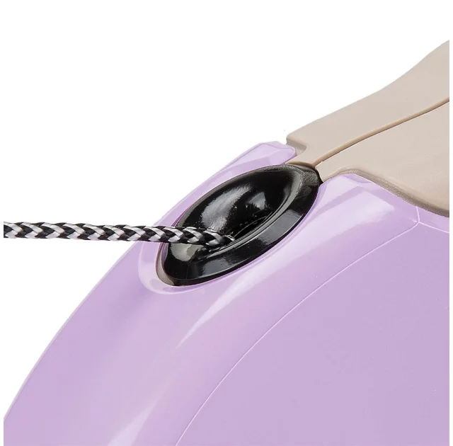 Поводок-рулетка Ferplast Amigo M Cord Beige-Purple Lead для собак cо шнуром, бежево-фіолетовий, 15x3,6x14 см