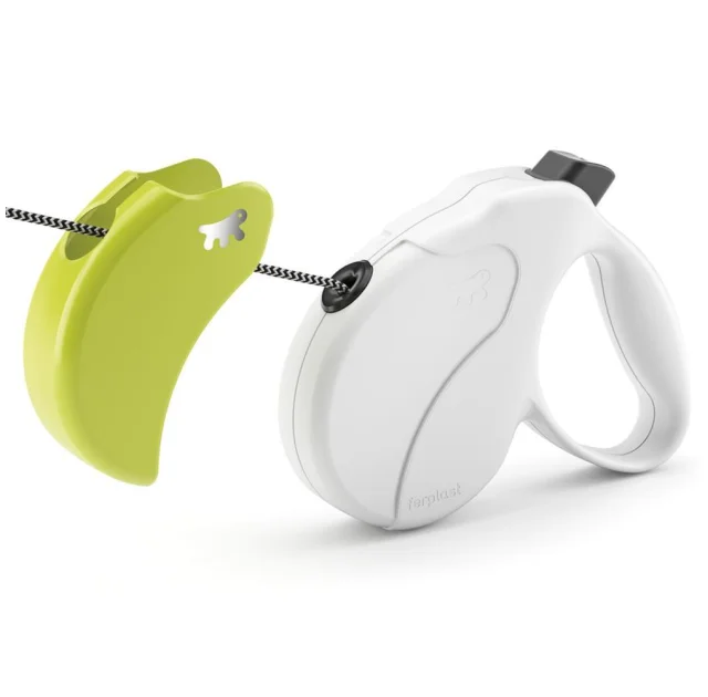 Поводок-рулетка Ferplast Amigo Mini Cord White-Green Lead для собак cо шнуром, зелено-белый, 12x3x10 см