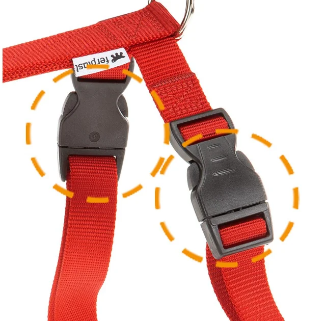 Нейлоновая шлейка Ferplast Champion P XXL Red для собак, красная, А: 62x104, B: 78x120 см