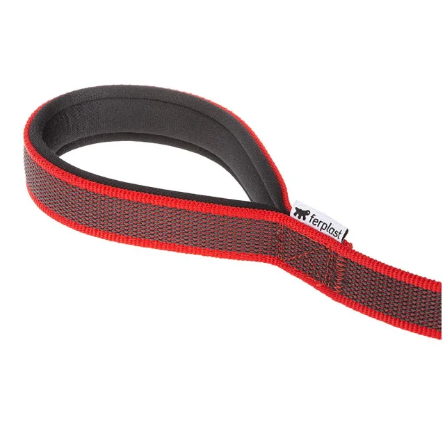 Поводок из прорезиненного нейлона Ferplast Daytona Gummy Matic GA20/200 Red для дрессировки собак