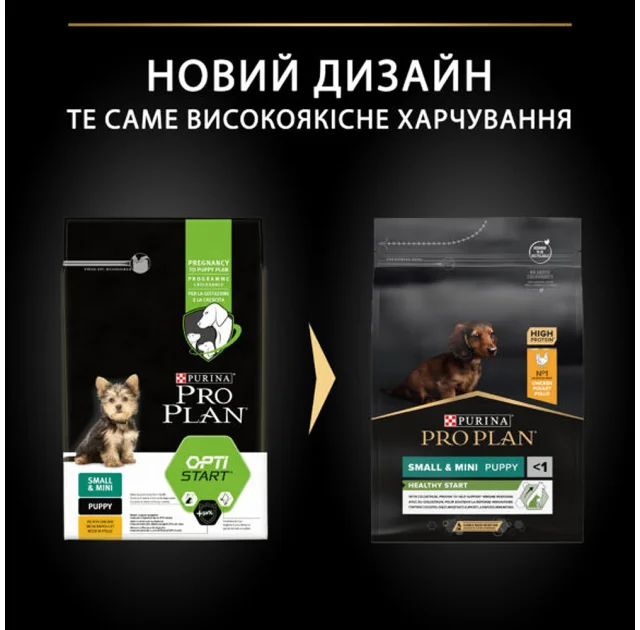 Сухий корм Purina Pro Plan Puppy Small&Mini Optistart для цуценят малих порід, з куркою, 3 кг