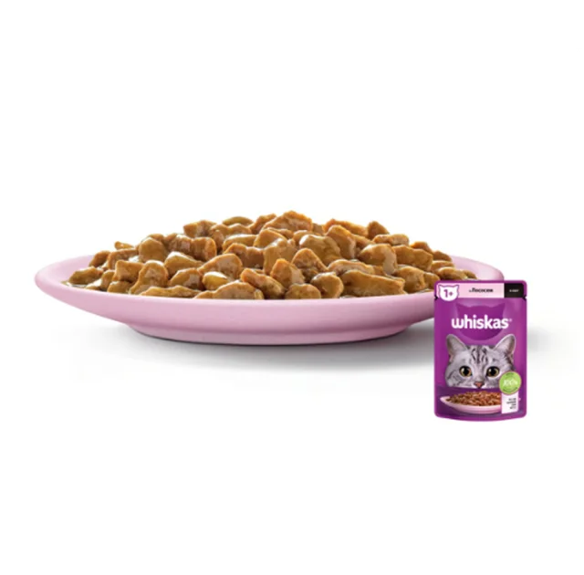 Вологий корм Whiskas для котів, лосось в соусі, 85 г